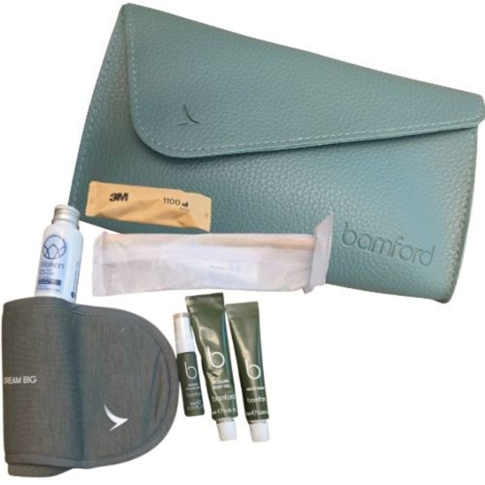 Cathay Pacific First Class Bamford Amenity Kit Sage Green Pouch Skincare Set